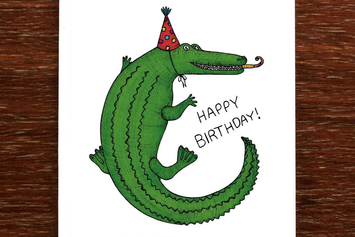 Crocodile Happy Birthday - Happy Birthday Card