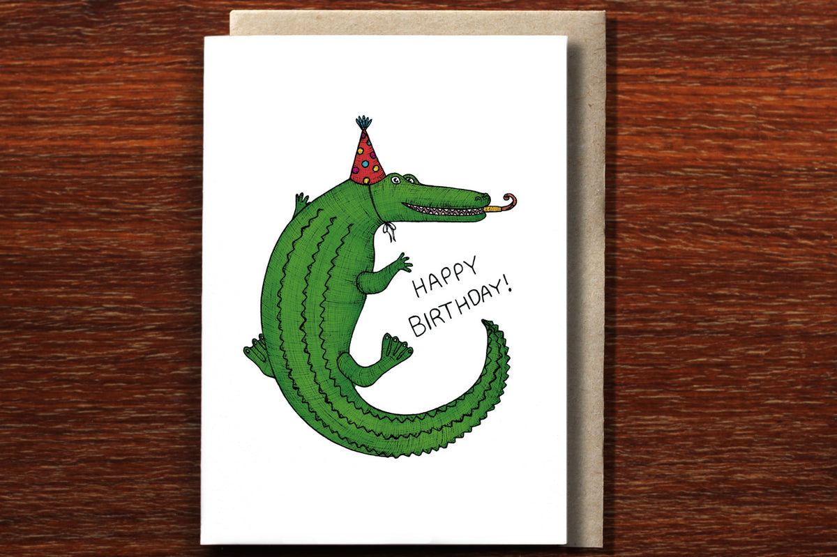 Crocodile Happy Birthday - Happy Birthday Card