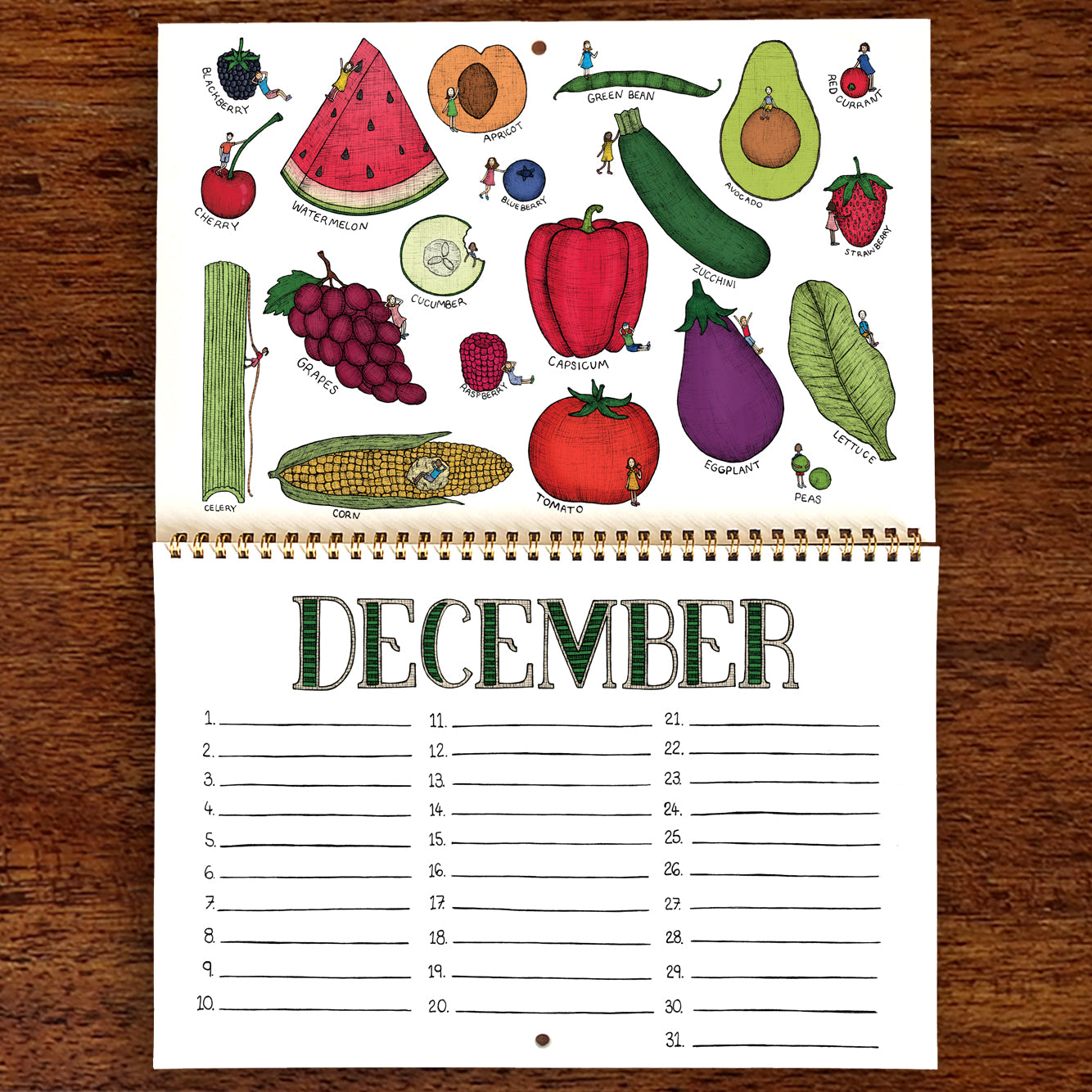 Seasonal Fruit & Veg - Kitchen Calendar