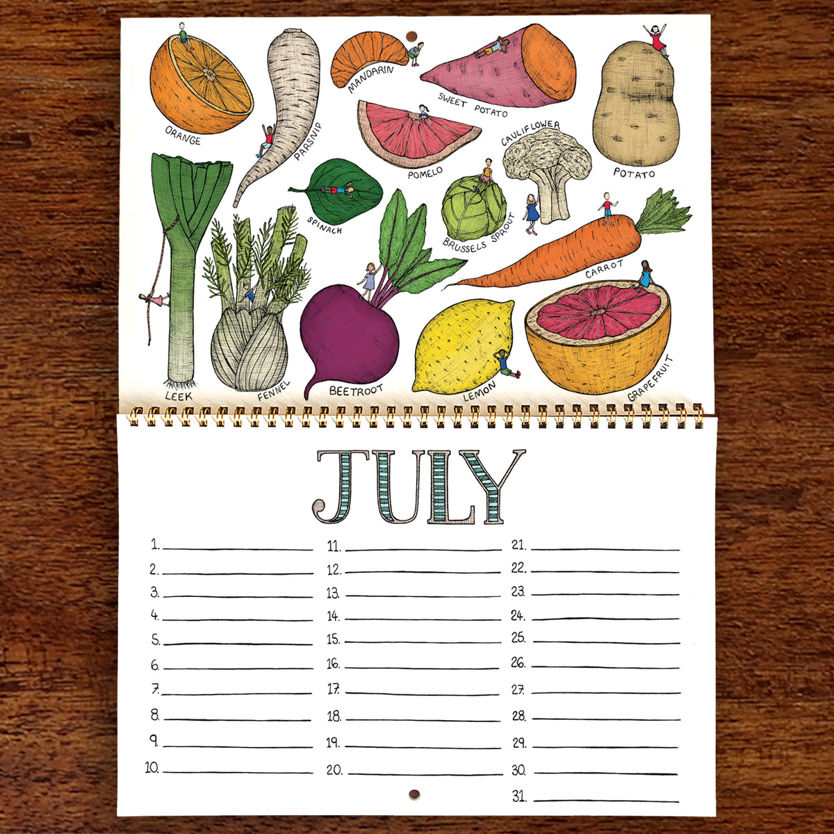 Seasonal Fruit & Veg - Kitchen Calendar