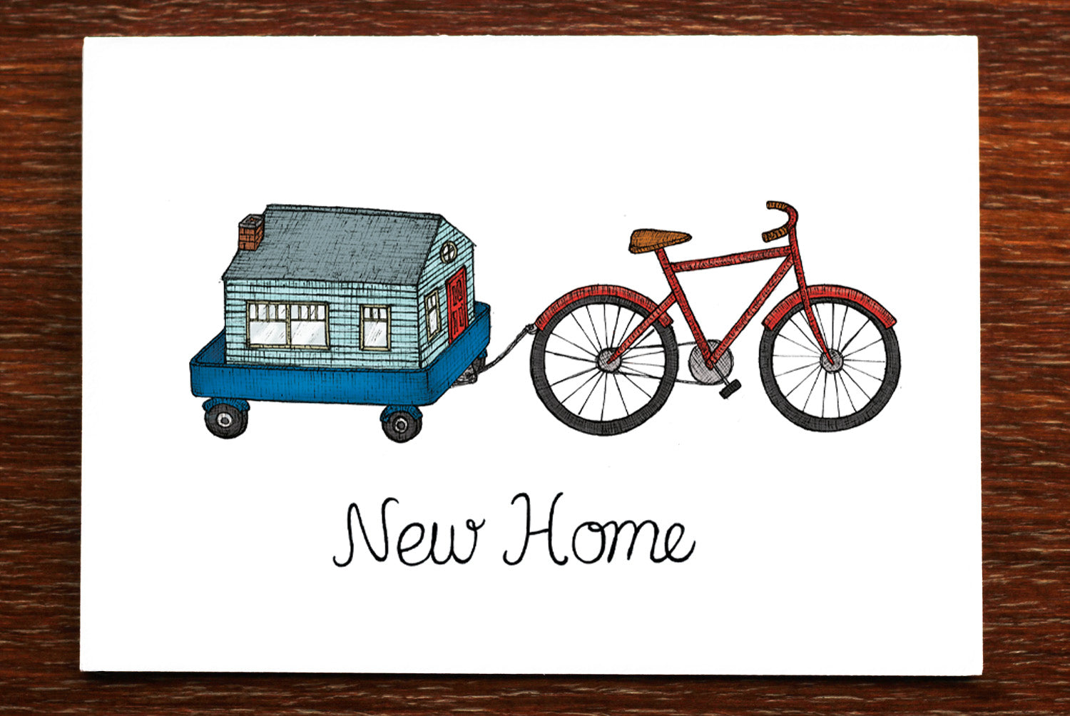 Home on a Bicycle - New Home Card